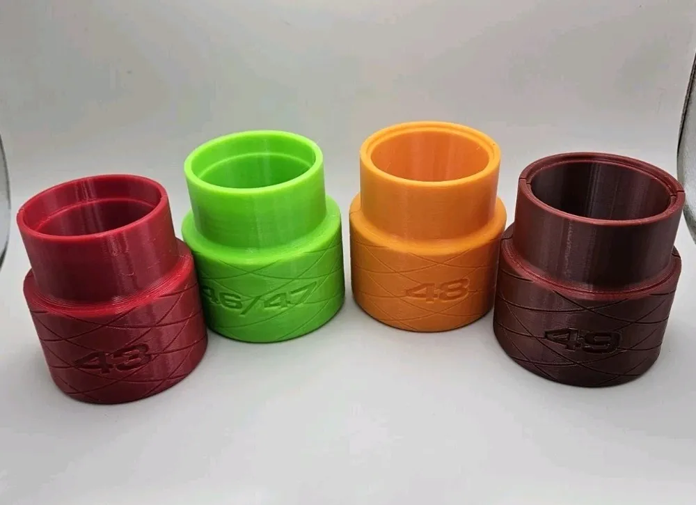43, 46/47 ve 49 mm farklı renklerde keçe çakma aparatları